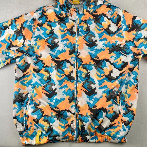 LRG Jacket Mens XL You's A Toy Hooded Windbreaker Multicolor Ripstop Full Zip - Picture 2 of 13
